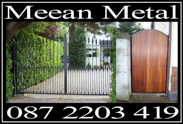 Image shows iron gates in Blanchardstown installed by Meean Metal