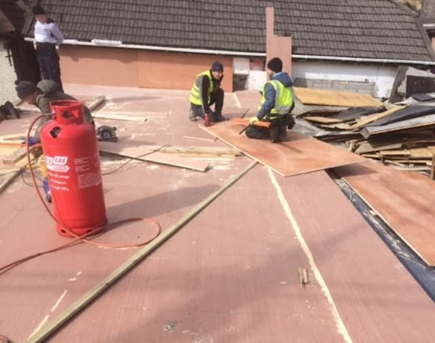 Image of flat roof repair from AluPro Roofing in Cork.