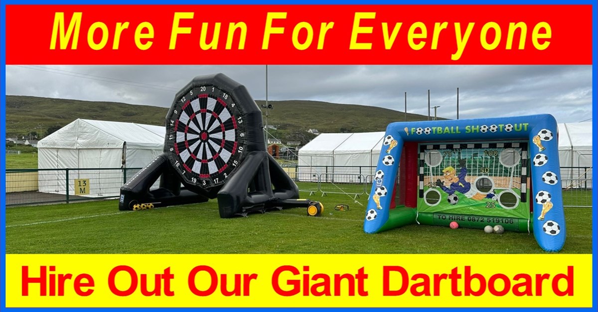 Inflatable football dartboard hire in Manorhamilton and Ballyshannon