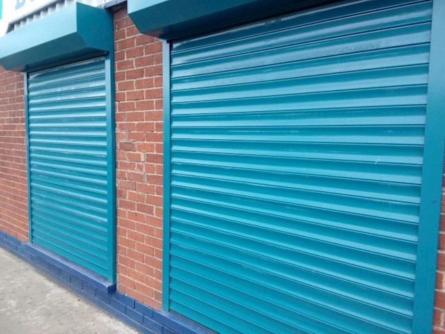 Image of security shop shutters in Dundalk manufactured and installed by AC Doors, security shop shutters in Dundalk are manufactured and installed by AC Doors