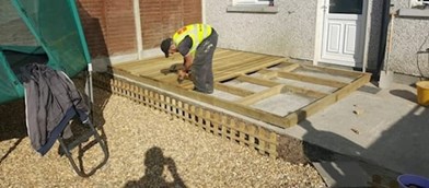 image of decking installation in East Galway