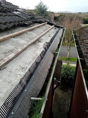 Image of roof undergoing repairs in Dundalk, roof repair in Dundalk is carried out by Levins Roofing