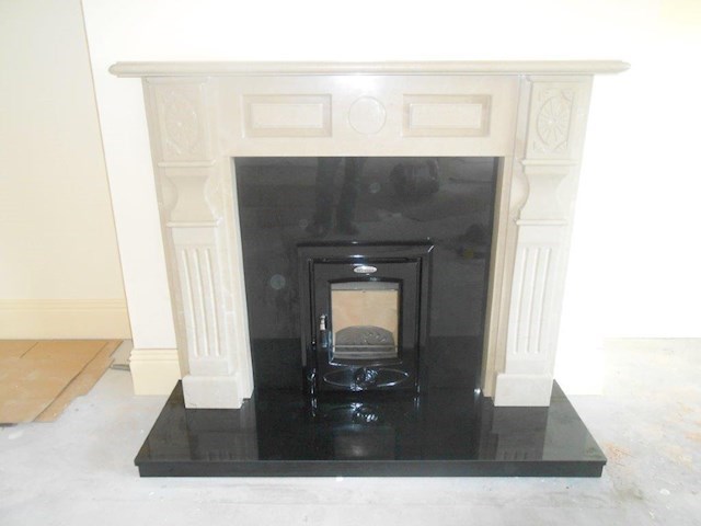 Image of Marble fireplace from Traditional Stoves Belfast.