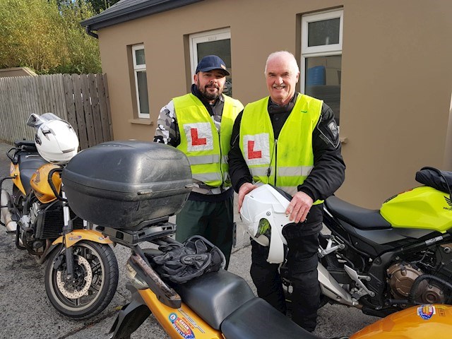 Image of learner motorcyclists in Monaghan, pre test motorbike lessons in Monaghan and Cavan are provided by Cavan Motorcycle Training