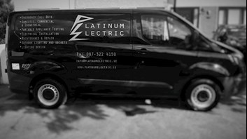 Image shows Platinum Electric's van in Greystones