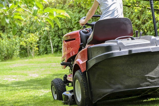Image of ride on lawnmower from Image of maintained garden from Garden Maintenance Galway.