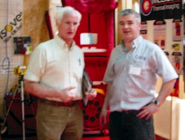Image of Donagh McClean of McClean Thermal Imaging with blower door technology in Donegal
