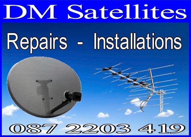 Image shows phone number for DM Satellites 087 2203 419