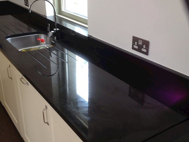 Image shows a residential countertop in Dublin 15 installed by Granite Tops