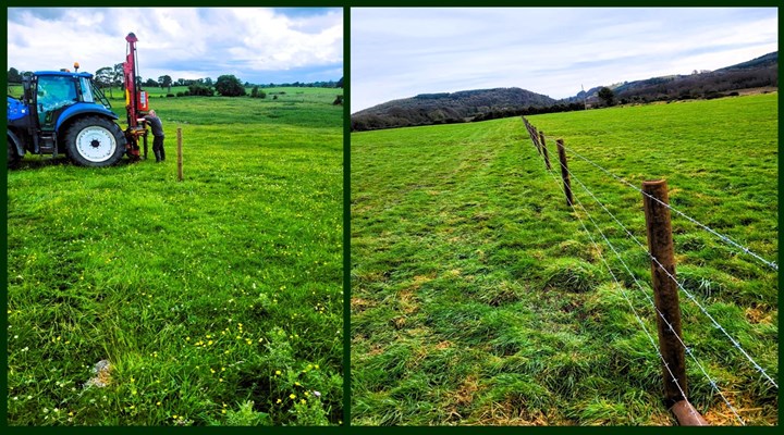 Agricultural fencing installation carried out by Westmeath Fencing Contractor, Brendan Coffey