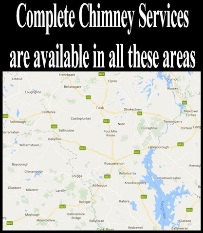 Areas serviced, chimney sweep Roscommon