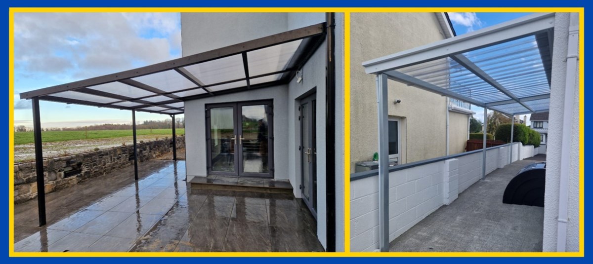 Canopies are installed on residential properties in Westmeath and Offaly by Cover All Canopies