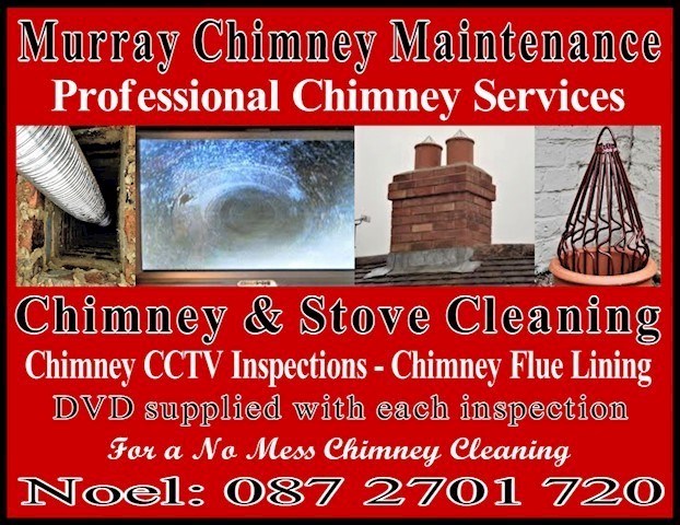 Image of header of Murray Chimney Services in Blarney, chimney cleaning in Blarney is carried out by Murray Chimney Services