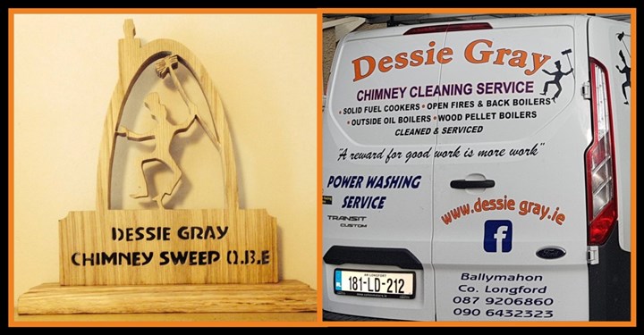 Chimney sweep servicces in Ballymahon and Longford - carried out by Dessie Gray