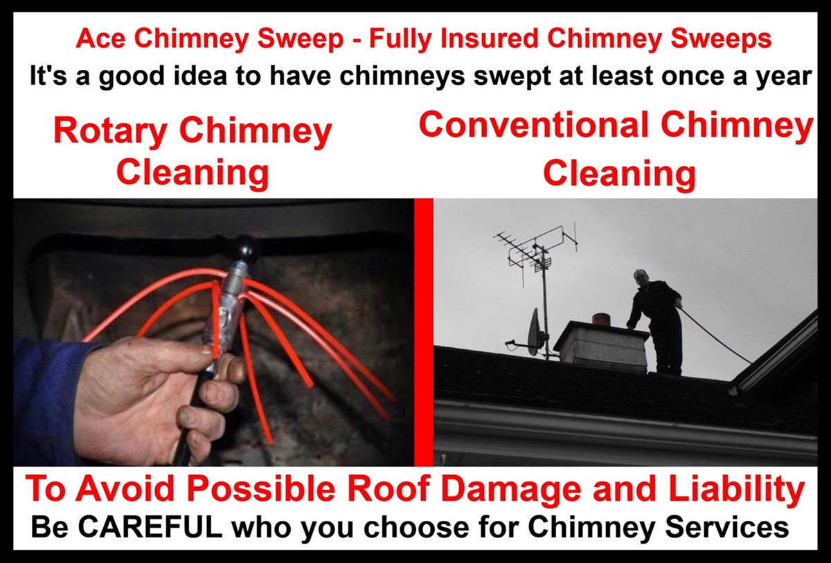 Chimney cleaning services in Portlaoise and Portarlington are carried out by Ace Chimney Sweep