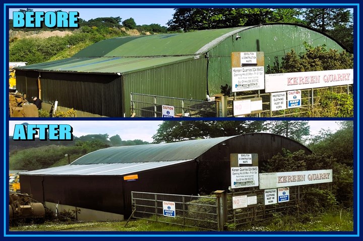 Industrial shed spray painting - commercial unit spray painting carried out by Kilkenny Farm Painters