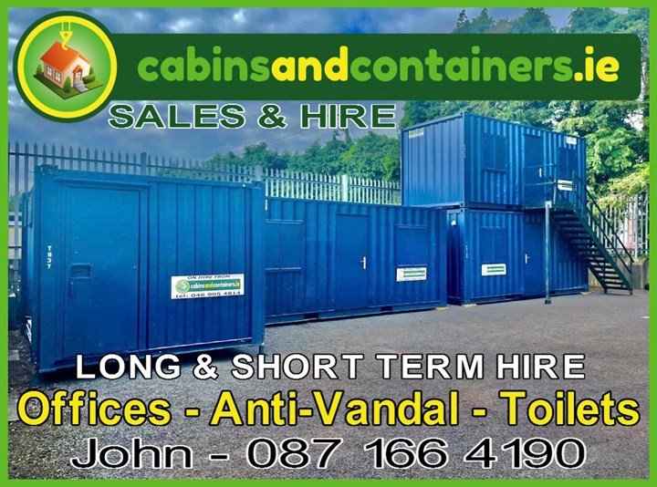 cabin and containers in Louth, logo