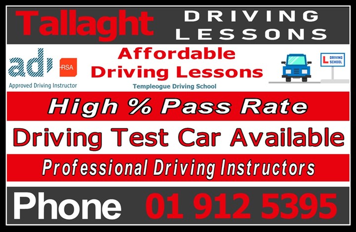 Tallaght Driving Lessons beside driving test centre in Tallaght