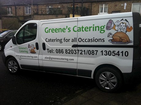 Image of Carrickmacross catering company Greene's Catering's van, catering in Carrickmacross is carried out by Greene's Catering.