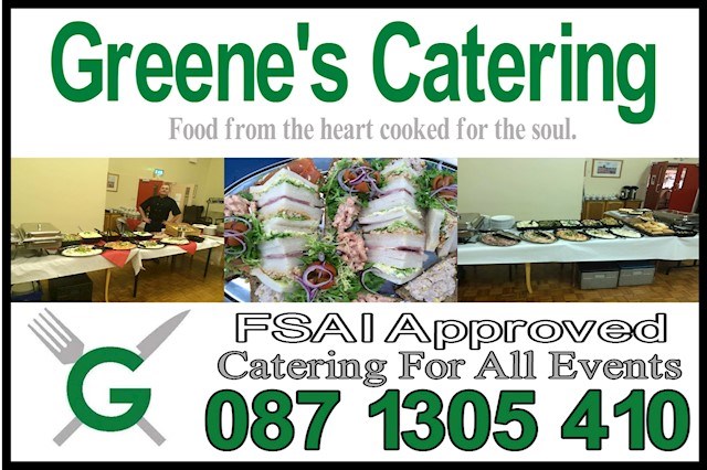 Image of Greene's Catering header, catering in Carrickmacross is carried out by Greene's Catering