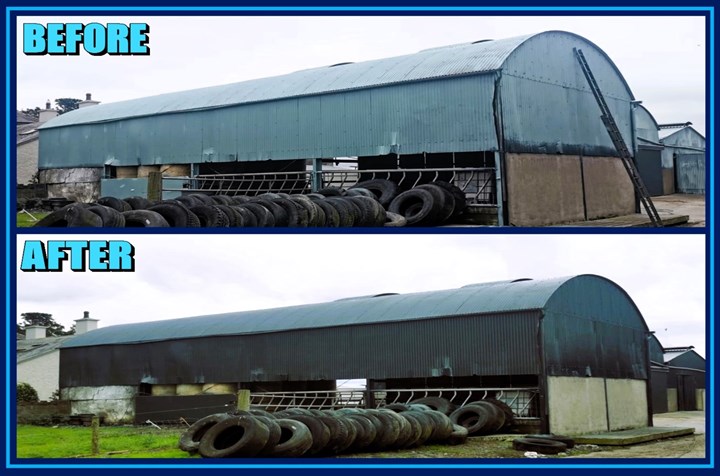 Agriculutrual building spray painting carried out by Tipperary Farm Painters