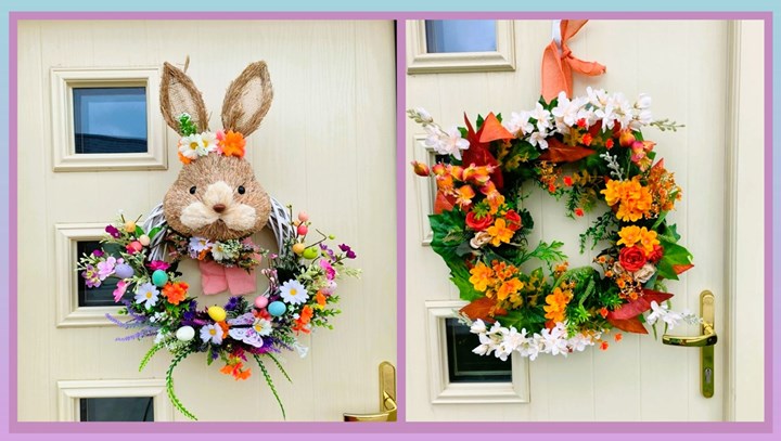 Personalised door wreaths in Monaghan - made by Butterfly Creations