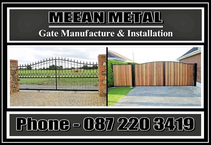 Image shows iron gates in Blanchardstown installed by Meean Metal