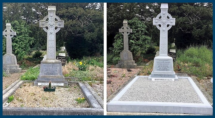 Deansgrange cemetery, headstone restoration, Harrison Burnell
