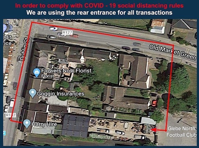 Image of map showing Harry Hire entrance