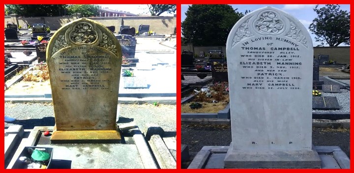 Headstone cleaning in Drogheda carried out by ComPete