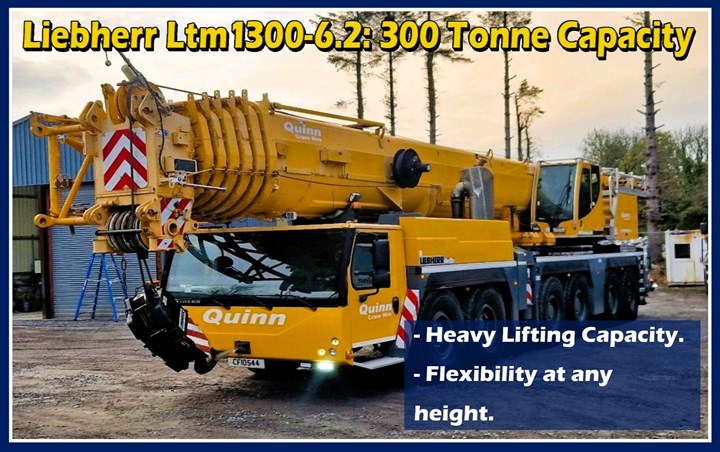 Heavy lifting 300 Capacity Mobile crane - Mobile Crane Hire Castlebar, Westport, Ballina - Quinn Crane Hire Ltd - Mobile Crane Hire Mayo