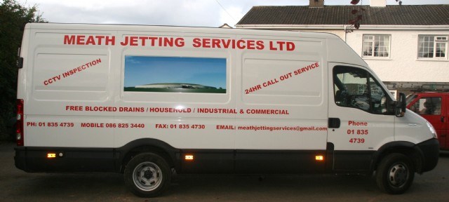 Image of Meath Jetting Services Ltd's van in County Meath, drain cleaning and CCTV drain inspections in Meath are provided by Meath Jetting Services