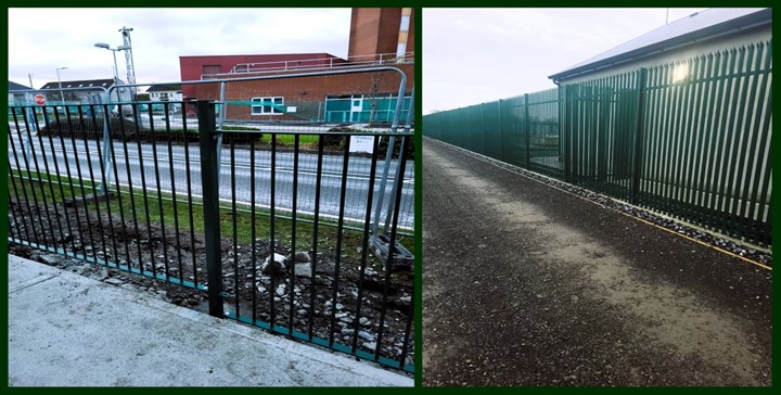 Industrial fencing installation carried out by Westmeath Fencing Contractor, Brendan Coffey