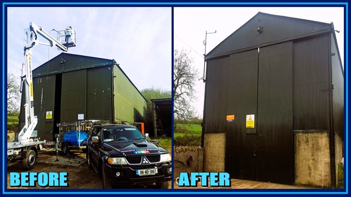 Industrial shed spray painting in Limerick carried out by Limerick Farm Painters