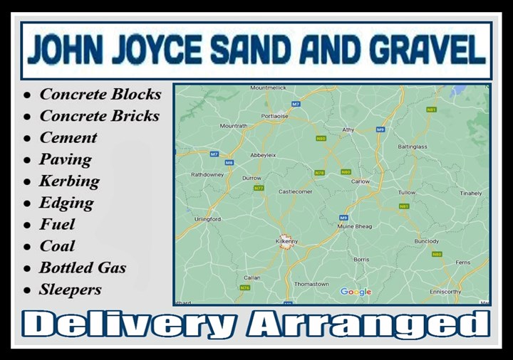Map of areas covered by John Joyce Sand & Stone
