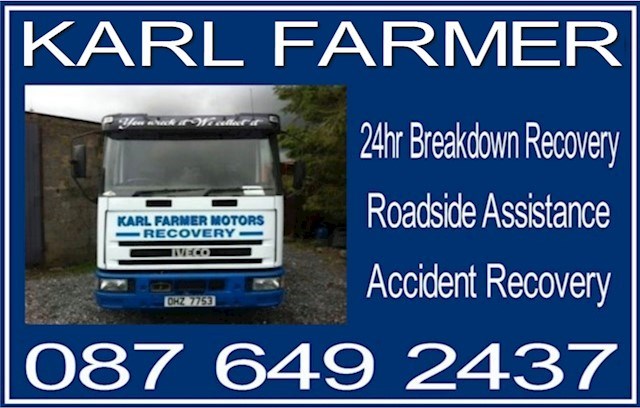 Image of header of Karl Farmer Motors, 24-hour breakdown services in Castleblayney are available from Karl Farmer
