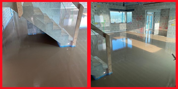 Residential liquid floor screed in Louth - carried out by Precision Floor Screed