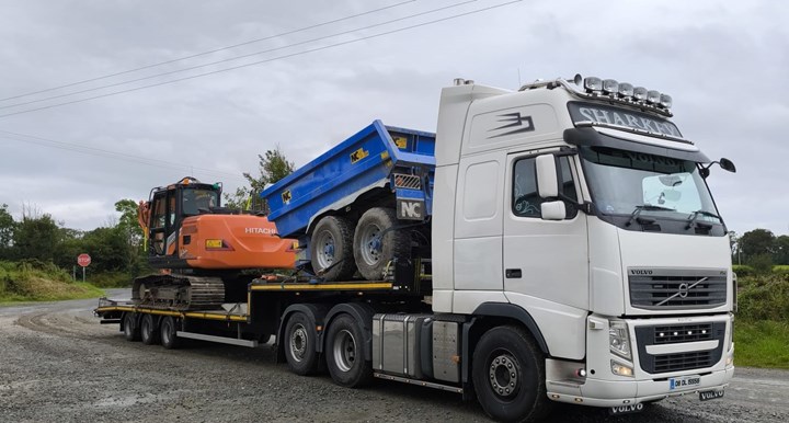 Low loader transport to and from Donegal