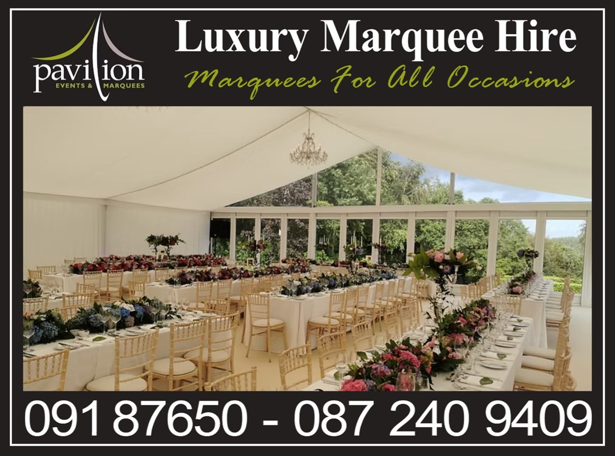 Luxury marquee hire in Galway - carried out by Marquee Hire Galway