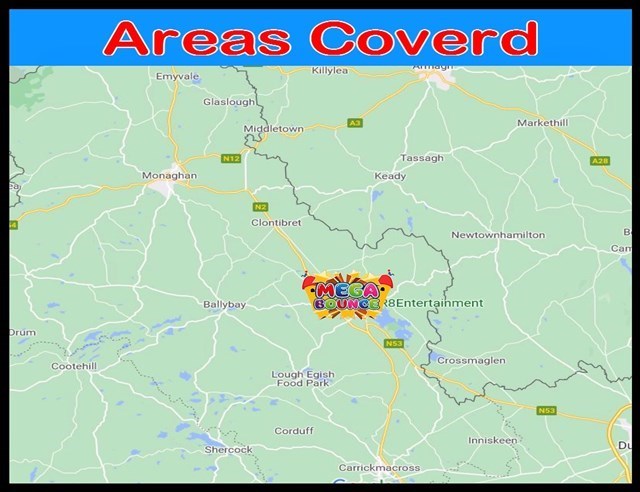 Map of areas covered by Bouncy Castles Carrickmacross