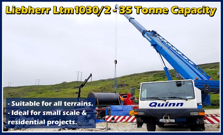 Mobile crane hire for small construction projects in Castlebar, Westport, Ballina - Quinn Crane Hire Ltd - Mobile Crane Hire Mayo 