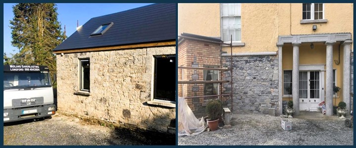 Stone restoration sandblasting in Westmeath carried out by Midland Sandblasting