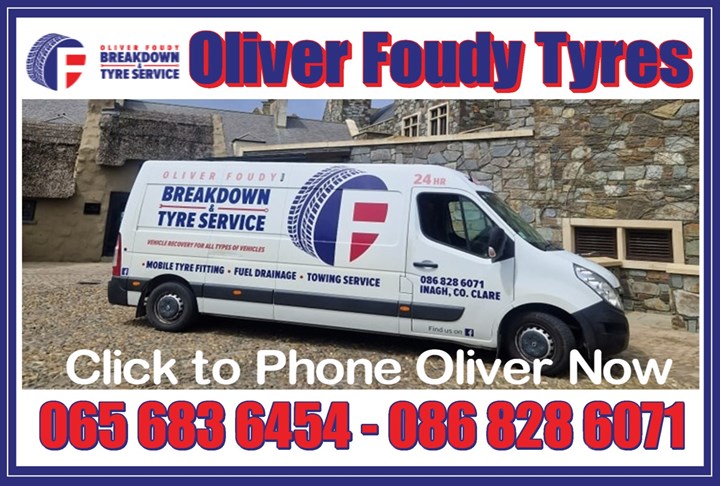 Mobile tyre services in County Clare are carried out by Oliver Foudy Tyres