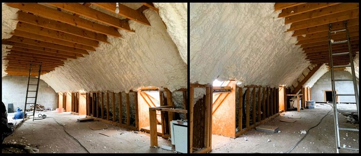 Open cell Spray Foam insulation in Carlow carried out by Spray Foam Carlow - Five Counties insulation