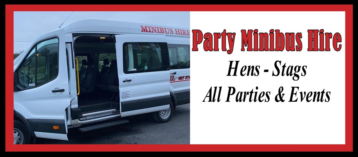Party minibus hire to and from Tallanstown, Inniskeen, Knockbridge, and Dromiskin