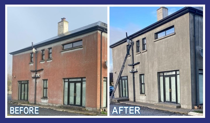 Soft washing in Athlone, Moate, Birr, and Ballyforan is carried out by JMC Power Washing