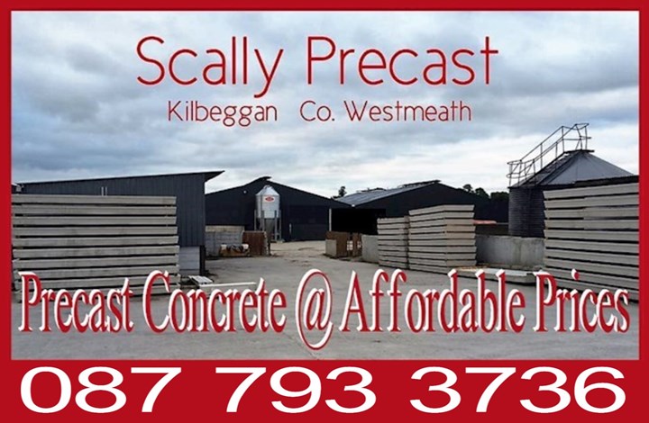 Precast concrete in Westmeath is manufactured by Scally Precast Ltd