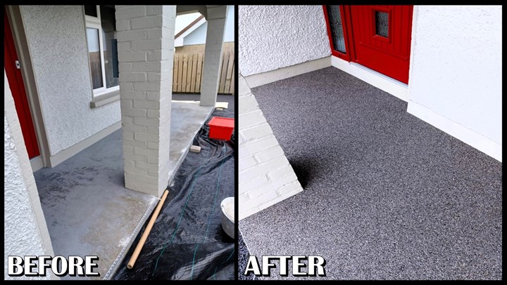 Resin bound porch flooring in Donegal carried out by Resin Bound Donegal