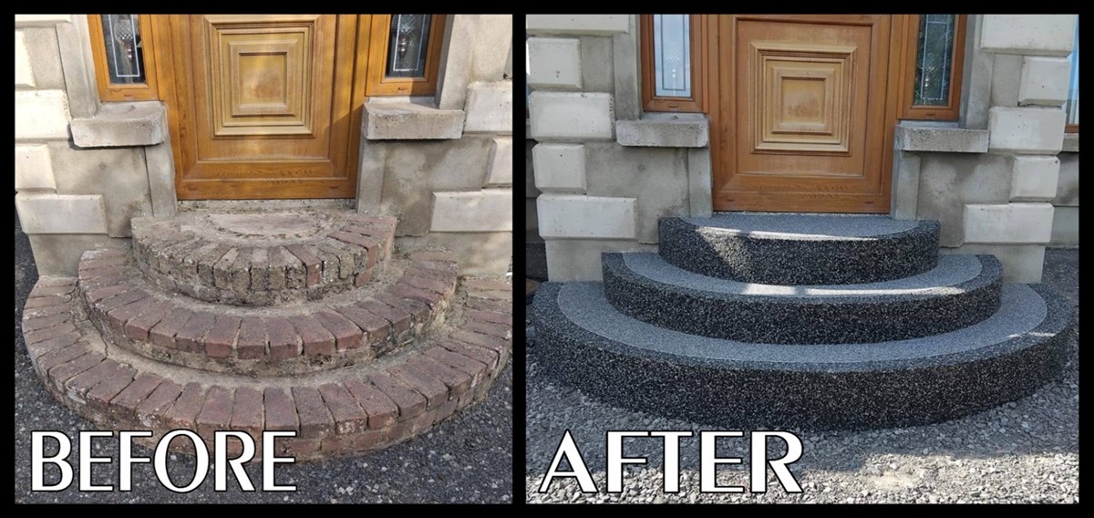 Resin bound step installation in Donegal carried out by Resin Bound Ireland