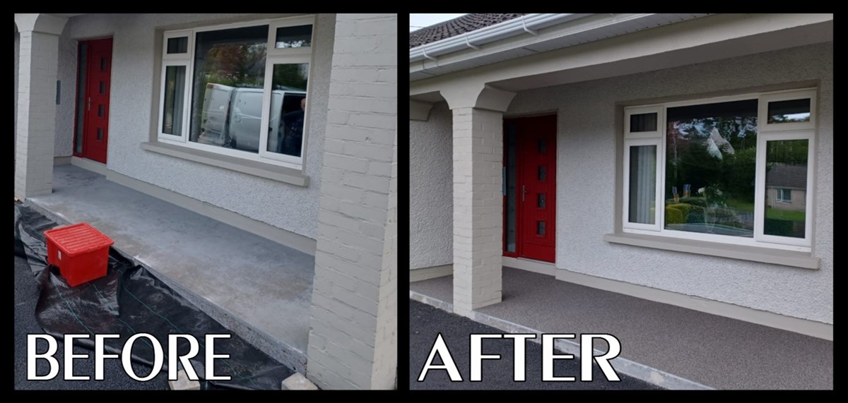 Resin bound porch flooring in Donegal carried out by Resin Bound Donegal